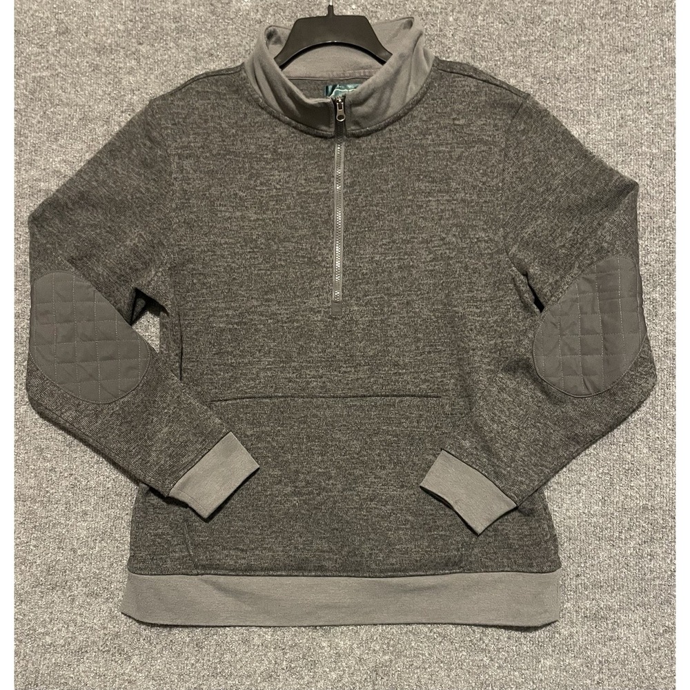 Arthur Beale Grey Knit Pullover Quarter-Zip Sweater Men's Size L